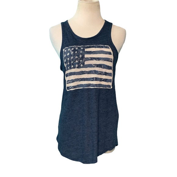 Lucky Brand Tops - Lucky Brand gray US flag print tank top size XS